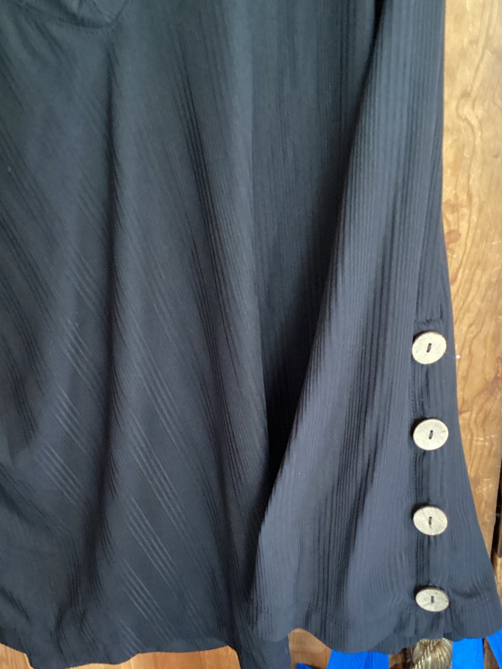 Three Bird Nest Black Ribbed V-Neck Tunic Top - Picture 4 of 9